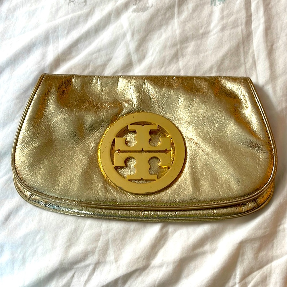 Gold Tory Burch clutch
